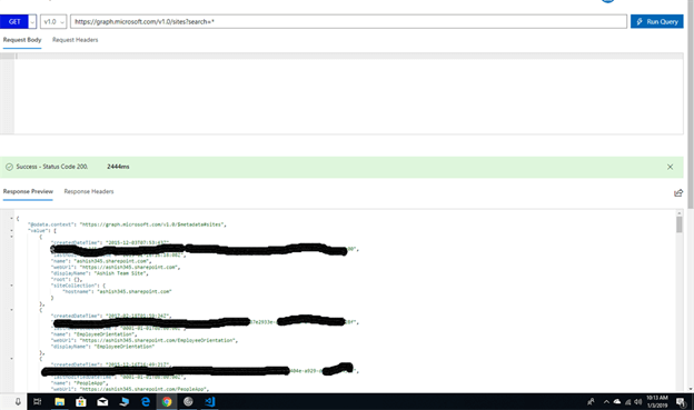Integrating GraphAPI with Node.js App on Azure